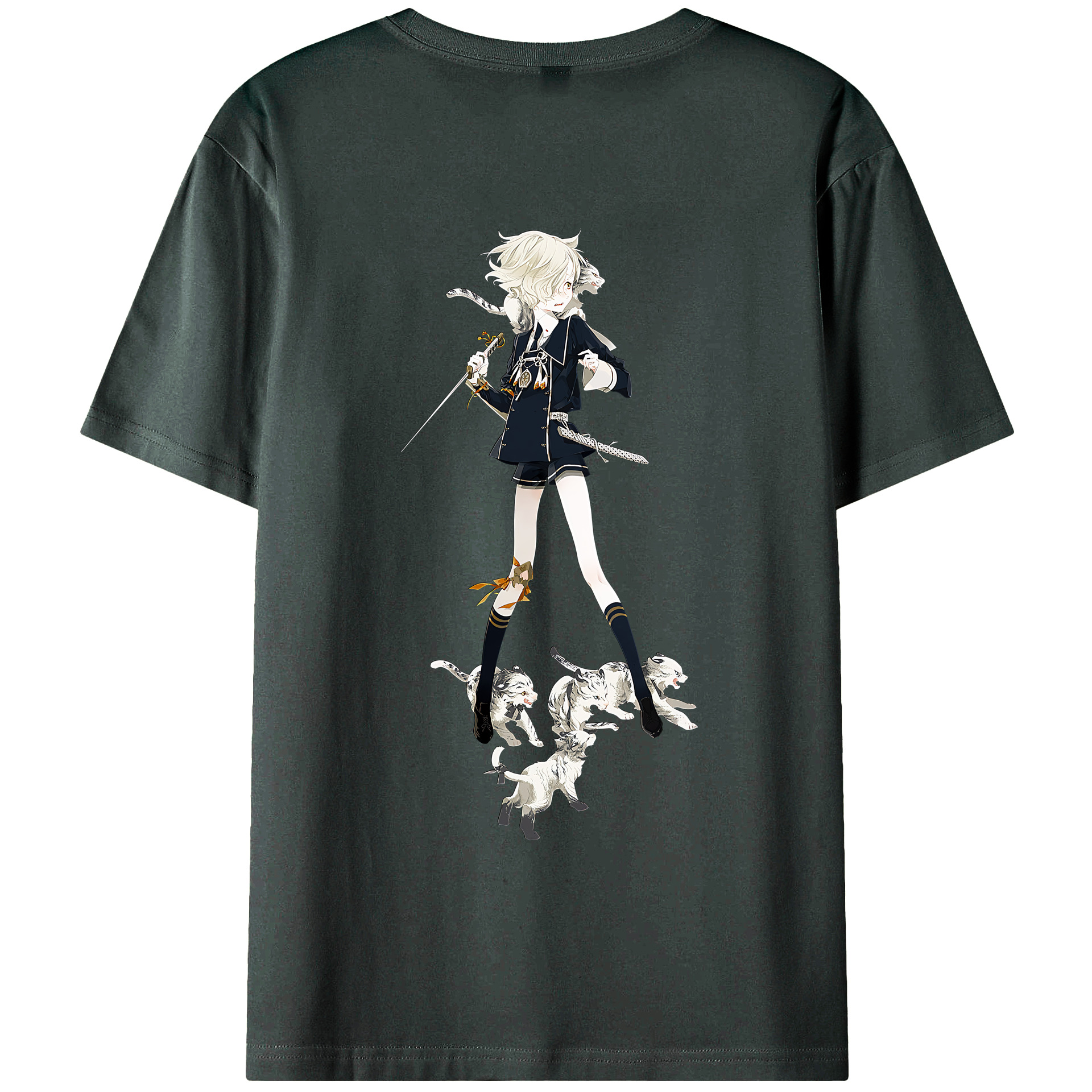 （画像用） 刀剣乱舞 Touken Ranbu 綿100％ メンズ半袖Tシャツ（バックプリント） 通気性